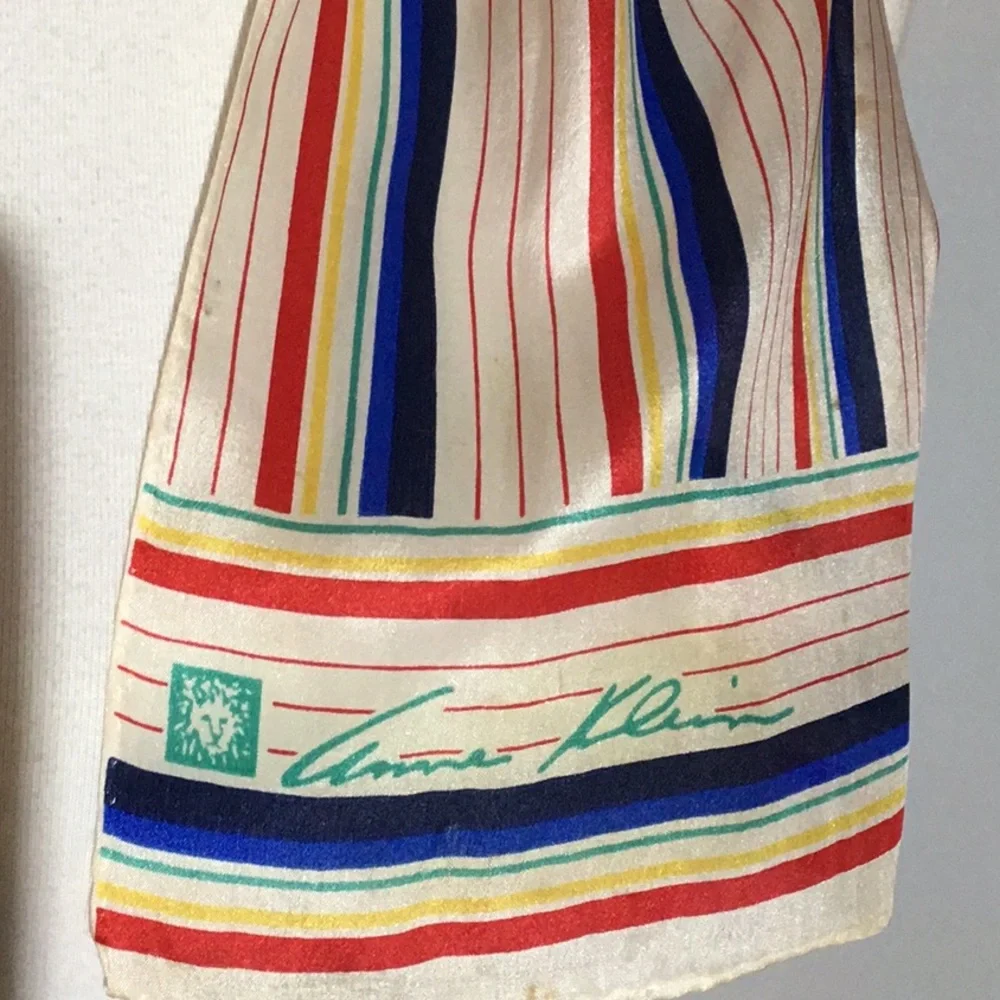 Anne Klein silk scarf, head wrap, 52” X 10”, multicolor